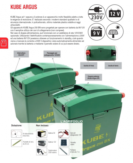 RECINTO KUBE ARGUS 250 BN 9/12 V 2 POTENZE